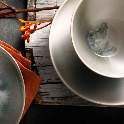 GGM Gastro (6 pcs) Dessert Bowl - Nordic - Stoneware - 900ml - round - Ø 150mm - Green/White