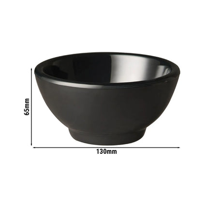 GGM Gastro (6 pcs) Dessert Bowl - PURE - Melamine - 300ml - round - Ø 130mm - Depth: 65mm - Black