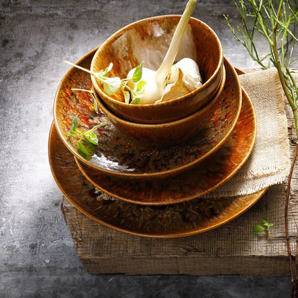 GGM Gastro (6 pcs) Dessert Bowl - RUSTIQUE - Stoneware - round - Ø 150mm - Brown