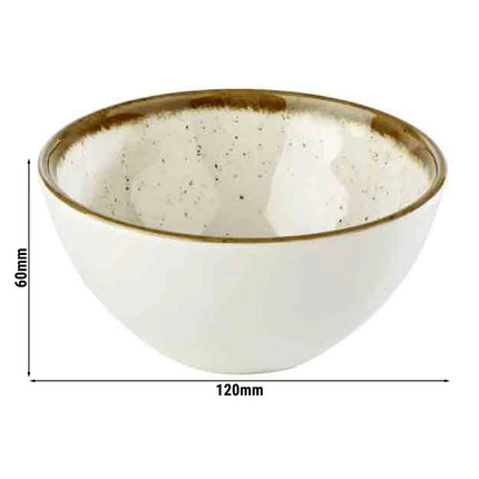 GGM Gastro (6 pcs) Dessert Bowl - STONE ART - Melamine - 300ml - square - 120x120mm - Depth: 60mm - White/Brown