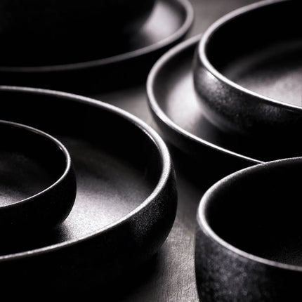 GGM Gastro (6 pcs) Dessert Bowl - Universe - Maastricht - Porcelain - 650ml - round - Ø 140mm - Black