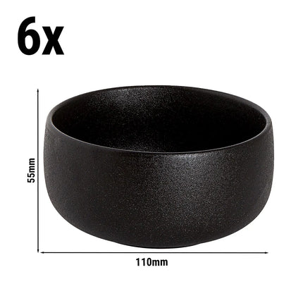 GGM Gastro (6 pcs) Dessert Bowl - Universe - Porcelain - 450ml - round - Ø 110mm - Black