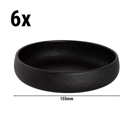 GGM Gastro (6 pcs) Dessert Bowl - Universe - Porcelain - round - Ø 155mm - Black