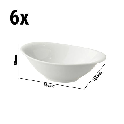 GGM Gastro (6 pcs) Dessert Bowl - White Delight - Porcelain - 200ml - 160x105mm - White