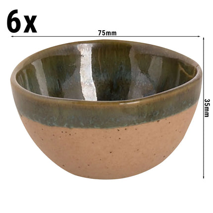 GGM Gastro (6 pcs) Dessert Bowl - Wisteria - Stoneware - Ø 75mm - Green/Beige