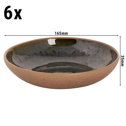 GGM Gastro (6 pcs) Dessert Bowl - Wisteria - Stoneware - round - Ø 160mm - Green/Beige