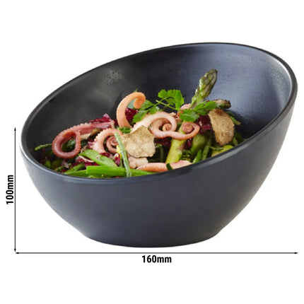 GGM Gastro (6 pcs) Dessert Bowl - ZEN - Melamine - 300ml - 160x160mm - Depth: 100mm - Black