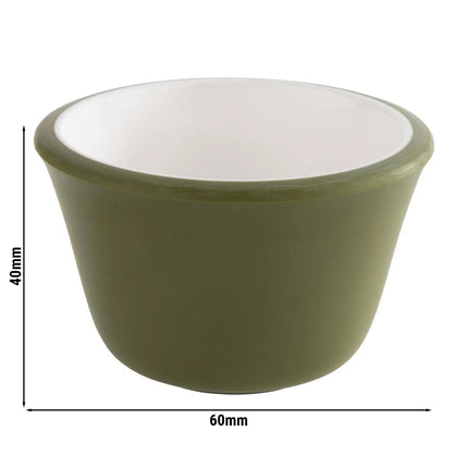 GGM Gastro (6 pcs) Dipping Pot - 6-piece Set - Melamine - 40ml - Ø60mm - Green/White