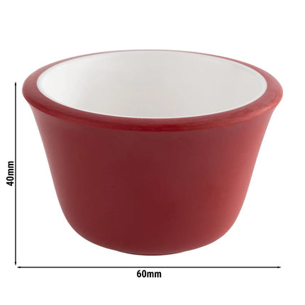 GGM Gastro (6 pcs) Dipping Pot - 6-piece Set - Melamine - 40ml - round - Ø60mm - Red/White