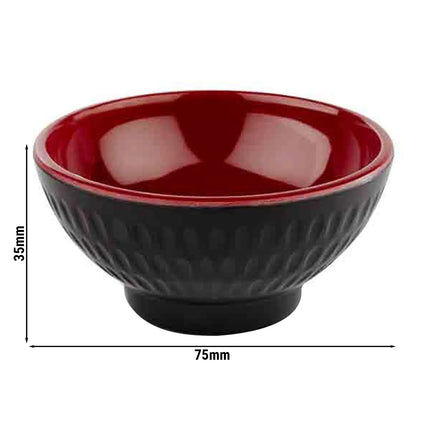 GGM Gastro (6 pcs) Dipping Pot - ASIA PLUS - Melamine - 60ml - 75x75mm - Black/Red