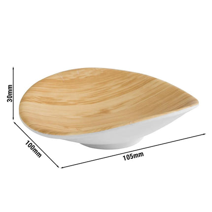 GGM Gastro (6 pcs) Dipping Pot - BAMBOO - Melamine - 30ml - 105x100mm - White/Beige