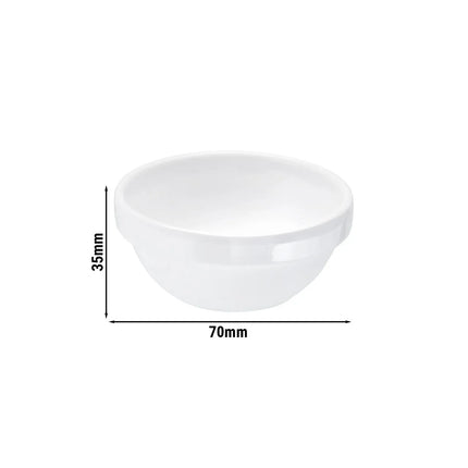 GGM Gastro (6 pcs) Dipping Pot - CASUAL MINI - Melamine - 50ml - round - Ø70mm - White