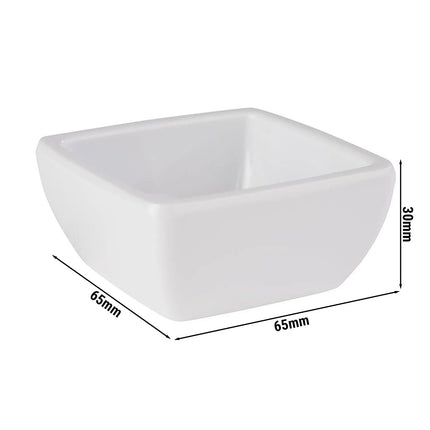 GGM Gastro (6 pcs) Dipping Pot - FRIENDLY - PET - 50ml - rectangular - 65x65mm - White