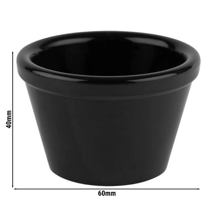 GGM Gastro (6 pcs) Dipping Pot - FRIENDLY - PET - 50ml - round - Ø60mm - Black