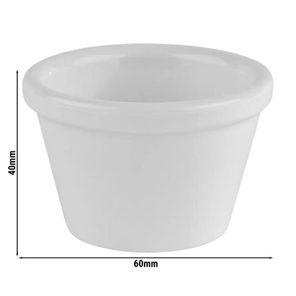 GGM Gastro (6 pcs) Dipping Pot - FRIENDLY - PET - 50ml - round - Ø60mm - White