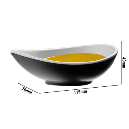 GGM Gastro (6 pcs) Dipping Pot - HALFTONE - Melamine - 50ml - 115x70mm - Black and White