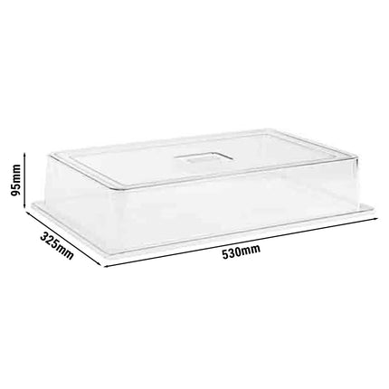 GGM Gastro (6 pcs) Display Cover - GN 1/1 - Polycarbonate - 530x325mm - Height: 95mm