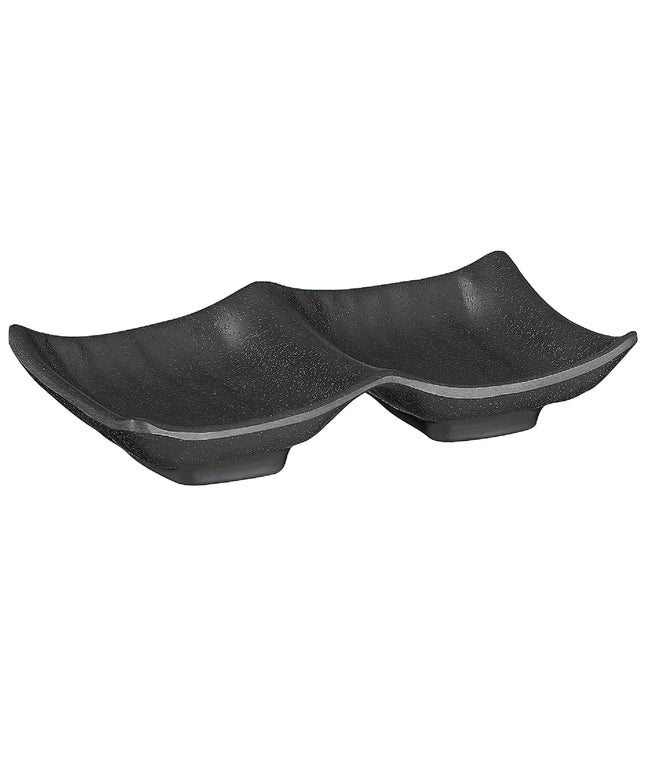 GGM Gastro (6 pcs) Double Dish - ZEN - Melamine - 140x90mm - Depth: 25mm - Black