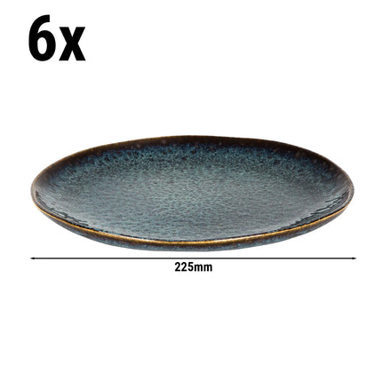 GGM Gastro (6 pcs) ECCENTRIC | Plate - flat - Stoneware - Ø220mm - Petrol Blue