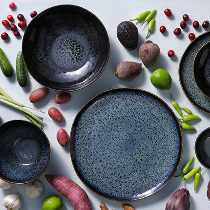 GGM Gastro (6 pcs) ECCENTRIC | Plate - flat - Stoneware - Ø220mm - Petrol Blue