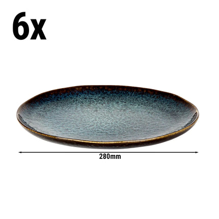 GGM Gastro (6 pcs) ECCENTRIC | Plate - flat - Stoneware - Ø280mm - Petrol Blue