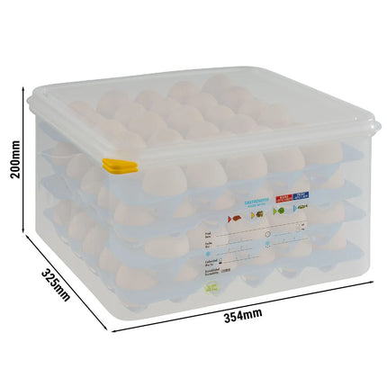 GGM Gastro (6 pcs) Egg Storage Tray - with lid - GN 2/3 - incl. 4 layers for 30 eggs each - Height: 200mm