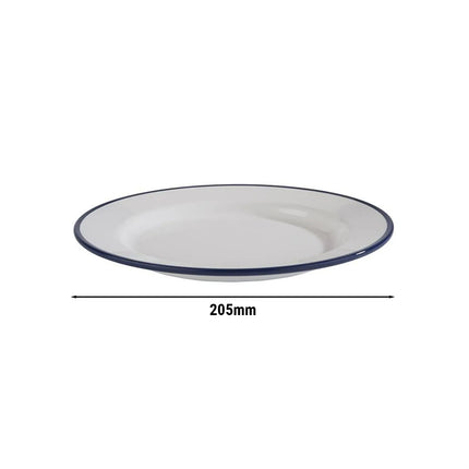 GGM Gastro (6 pcs) ENAMEL LOOK | Plate - flat - Melamine - Ø205mm - White/Blue