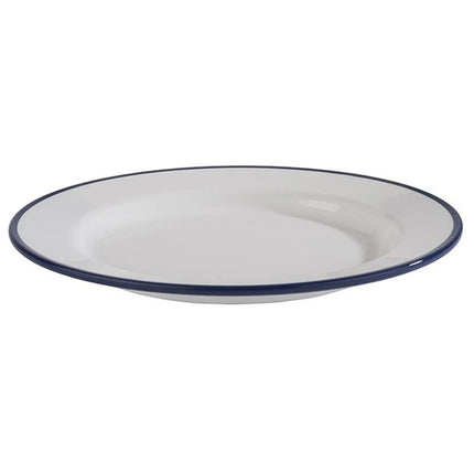 GGM Gastro (6 pcs) ENAMEL LOOK | Plate - flat - Melamine - Ø205mm - White/Blue