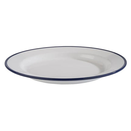 GGM Gastro (6 pcs) ENAMEL LOOK | Plate - Melamine - Ø245mm - White/Blue