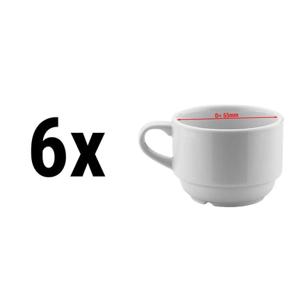 GGM Gastro (6 pcs) ENTITY | Espresso Cup - 70ml - White