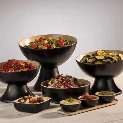 GGM Gastro (6 pcs) Etagere / Buffet Stand - FRIDA - Melamine - Black - square - Height: 80mm - suitable for FRIDA bowls & trays