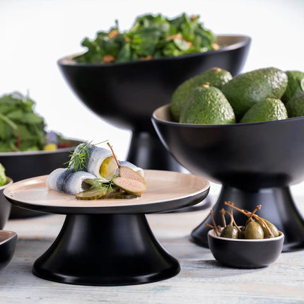 GGM Gastro (6 pcs) Etagere / Buffet Stand - FRIDA - Melamine - Black - square - Height: 80mm - suitable for FRIDA bowls & trays