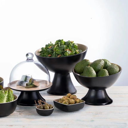 GGM Gastro (6 pcs) Etagere / Buffet Stand - FRIDA - Melamine - Black - square - Height: 80mm - suitable for FRIDA bowls & trays
