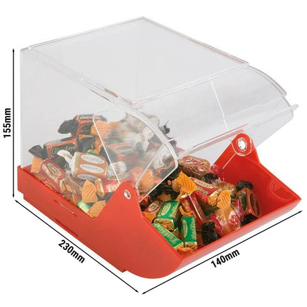 GGM Gastro (6 pcs) Food Storage Box - with Sliding Lid - 140x230mm - Polypropylene - Red - Stackable