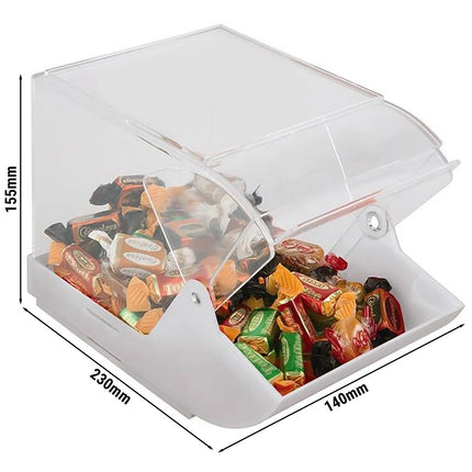 GGM Gastro (6 pcs) Food Storage Box - with Sliding Lid - 140x230mm - White - Stackable