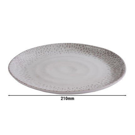 GGM Gastro (6 pcs) FOOTMARK | Plate - Melamine - Ø210mm - White/Grey