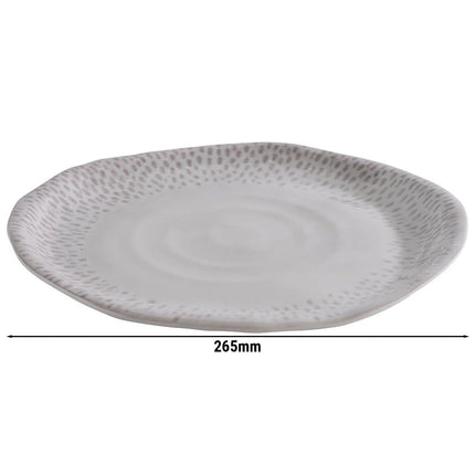 GGM Gastro (6 pcs) FOOTMARK | Plate - Melamine - Ø265mm - White/Grey