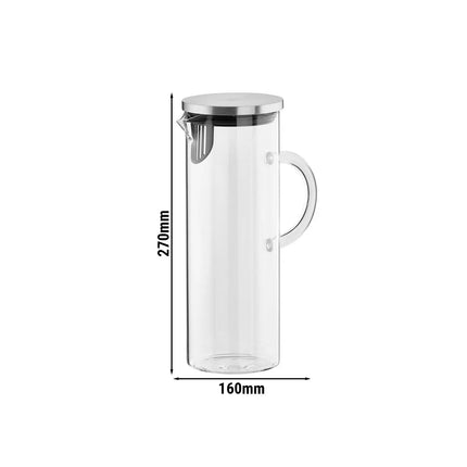 GGM Gastro (6 pcs) Glass Jug - 1.5L - Glass - lid with strainer