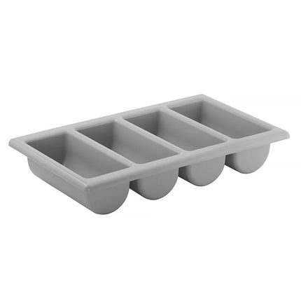 GGM Gastro (6 pcs) GN 1/1 Cutlery Tray - 530x325mm - Height: 100mm - Polypropylene (PP) - with 4 compartments - Grey
