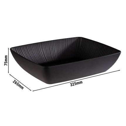 GGM Gastro (6 pcs) GN 1/2 Bowl - NERO - Melamine - 3.5L - 325x265mm - Depth: 75mm - Black