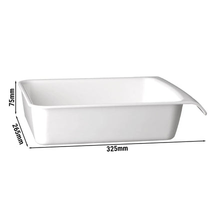 GGM Gastro (6 pcs) GN 1/2 Pan - CASCADE - Melamine - 3.65L - 325x265mm - Depth: 75mm - White