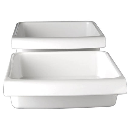 GGM Gastro (6 pcs) GN 1/2 Pan - CASCADE - Melamine - 3.65L - 325x265mm - Depth: 75mm - White