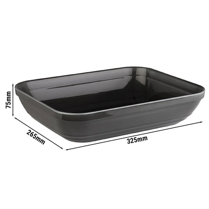 GGM Gastro (6 pcs) GN 1/2 Pan - EMMA - Melamine - 3.5L - 325x265mm - Depth: 75mm - Grey