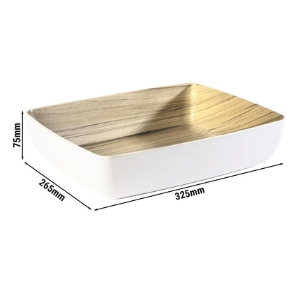 GGM Gastro (6 pcs) GN 1/2 Pan - FRIDA - Melamine - 4L - 325x265mm - Depth: 75mm - White