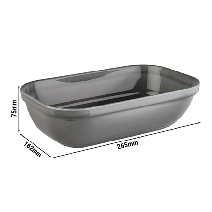 GGM Gastro (6 pcs) GN 1/4 Pan - EMMA - Melamine - 1.5L - 265x162mm - Depth: 75mm - Grey