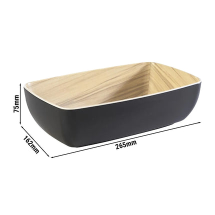 GGM Gastro (6 pcs) GN 1/4 Pan - FRIDA - Melamine - 1.8L - 265x162mm - Depth: 75mm - Black & Beige