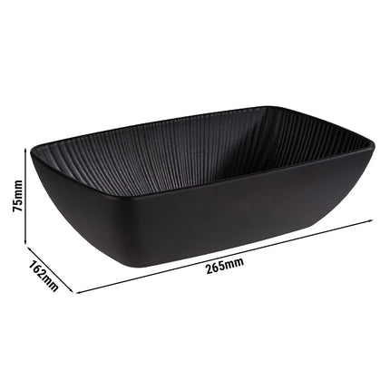 GGM Gastro (6 pcs) GN 1/4 Pan - NERO - Melamine - 1.5L - 265x162mm - Depth: 75mm - Black