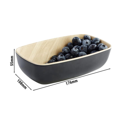 GGM Gastro (6 pcs) GN 1/6 Bowl - FRIDA - Acrylic - 0.5L - 176x108mm - Depth: 55mm - Black