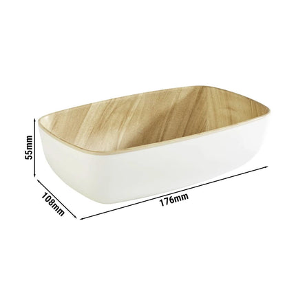 GGM Gastro (6 pcs) GN 1/6 Bowl - FRIDA - Melamine - 0.5L - 176x108mm - Depth: 55mm - White/Beige
