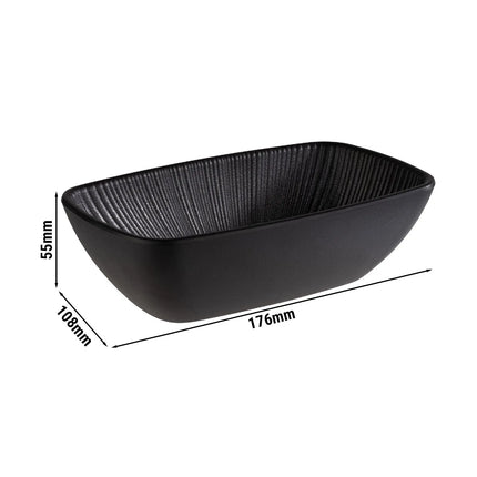 GGM Gastro (6 pcs) GN 1/9 Pan - NERO - Melamine - 0.35L - 176x108mm - Depth: 55mm - Black